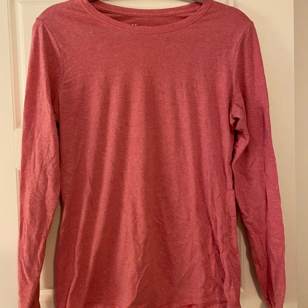 Hanes pink basic long sleeve